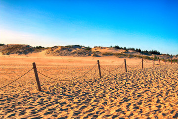 Slowinski National Park is situated on the Baltic Sea coast, near Leba, Poland. Desert landscape...