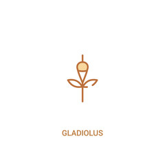 gladiolus concept 2 colored icon. simple line element illustration. outline brown gladiolus symbol. can be used for web and mobile ui/ux.