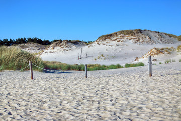 Slowinski National Park is situated on the Baltic Sea coast, near Leba, Poland. Desert landscape...