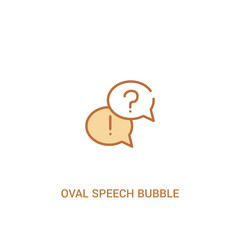 oval speech bubble concept 2 colored icon. simple line element illustration. outline brown oval speech bubble symbol. can be used for web and mobile ui/ux.