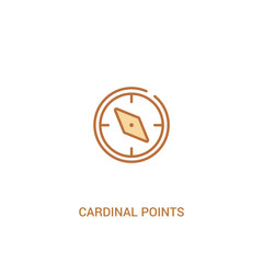 cardinal points concept 2 colored icon. simple line element illustration. outline brown cardinal points symbol. can be used for web and mobile ui/ux.