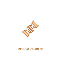 medical chain of dna concept 2 colored icon. simple line element illustration. outline brown medical chain of dna symbol. can be used for web and mobile ui/ux.