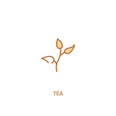 tea concept 2 colored icon. simple line element illustration. outline brown tea symbol. can be used for web and mobile ui/ux.