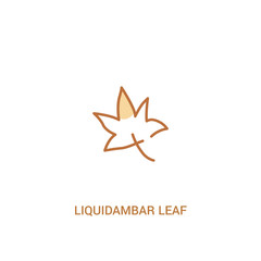 Obraz premium liquidambar leaf concept 2 colored icon. simple line element illustration. outline brown liquidambar leaf symbol. can be used for web and mobile ui/ux.