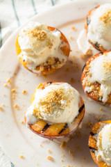 Homemade Grilled Peaches with Ice Cream