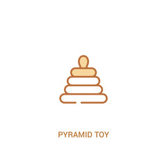 pyramid toy concept 2 colored icon. simple line element illustration. outline brown pyramid toy symbol. can be used for web and mobile ui/ux.