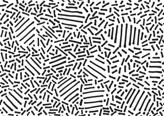Hand drawn lines isolated on white, seamless background, doodles. Vector illustration