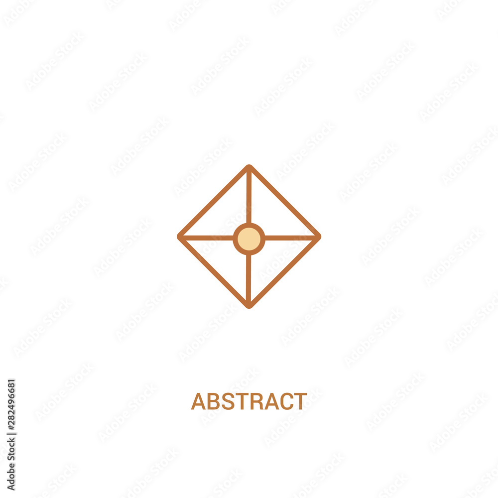 Poster abstract concept 2 colored icon. simple line element illustration. outline brown abstract symbol. ca