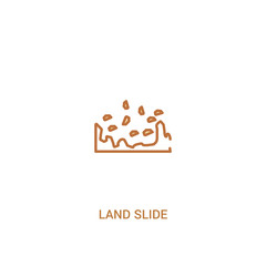 land slide concept 2 colored icon. simple line element illustration. outline brown land slide symbol. can be used for web and mobile ui/ux.
