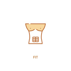 fit concept 2 colored icon. simple line element illustration. outline brown fit symbol. can be used for web and mobile ui/ux.