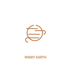 windy earth concept 2 colored icon. simple line element illustration. outline brown windy earth symbol. can be used for web and mobile ui/ux.