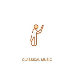 classical music concept 2 colored icon. simple line element illustration. outline brown classical music symbol. can be used for web and mobile ui/ux.