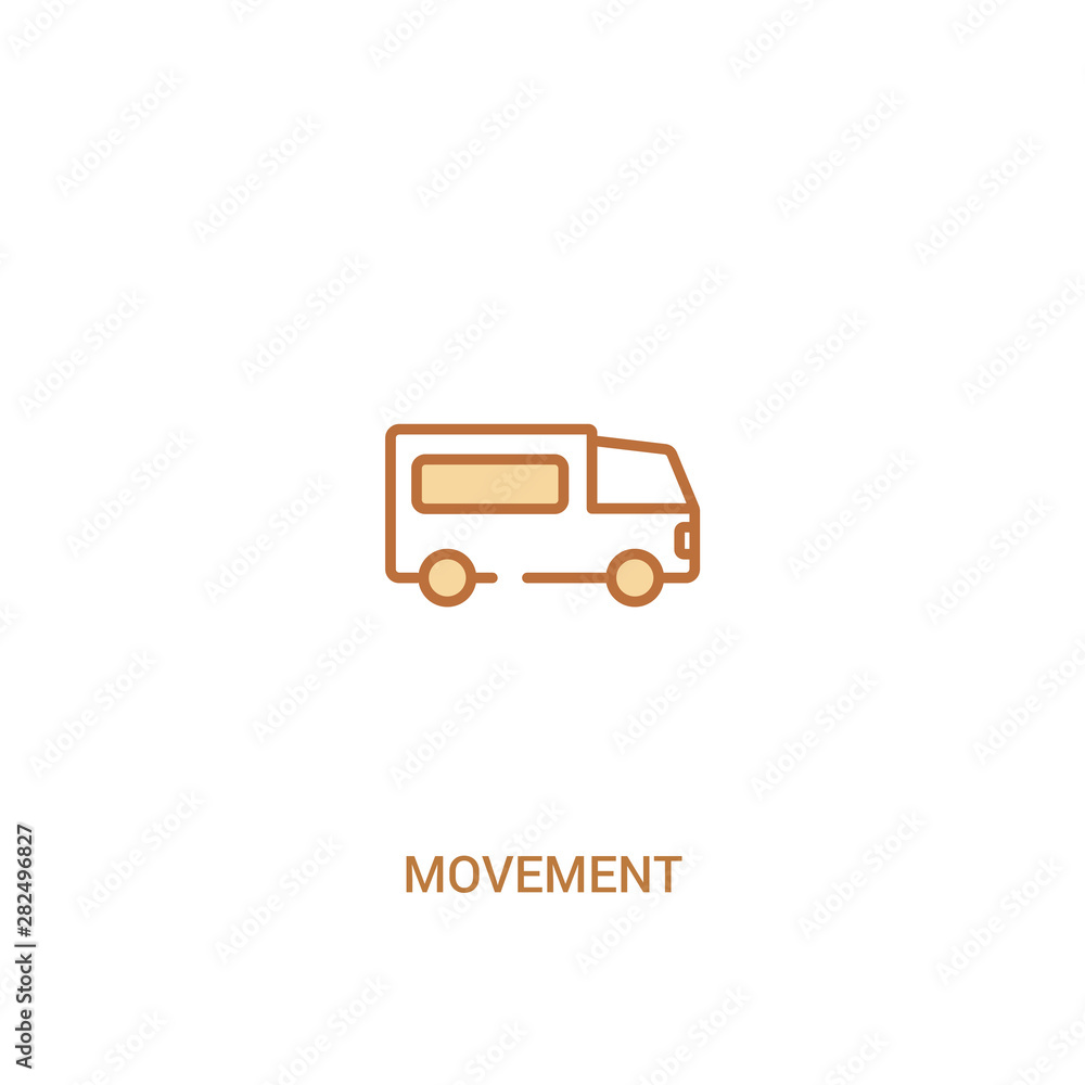 Poster movement concept 2 colored icon. simple line element illustration. outline brown movement symbol. ca