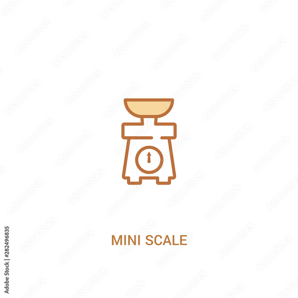 Aufkleber mini scale concept 2 colored icon. simple line element illustration. outline brown mini scale symbol