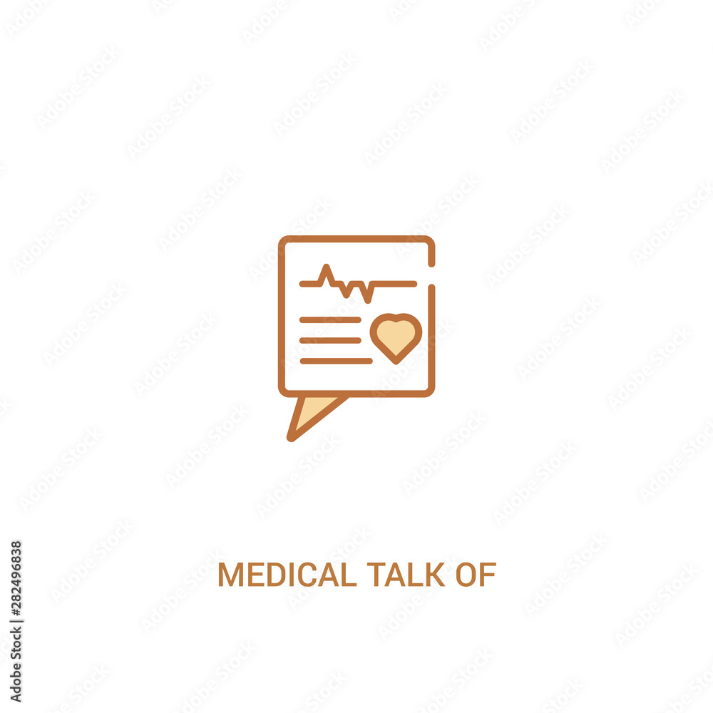 Poster medical talk of rectangular concept 2 colored icon. simple line element illustration. outline brown 