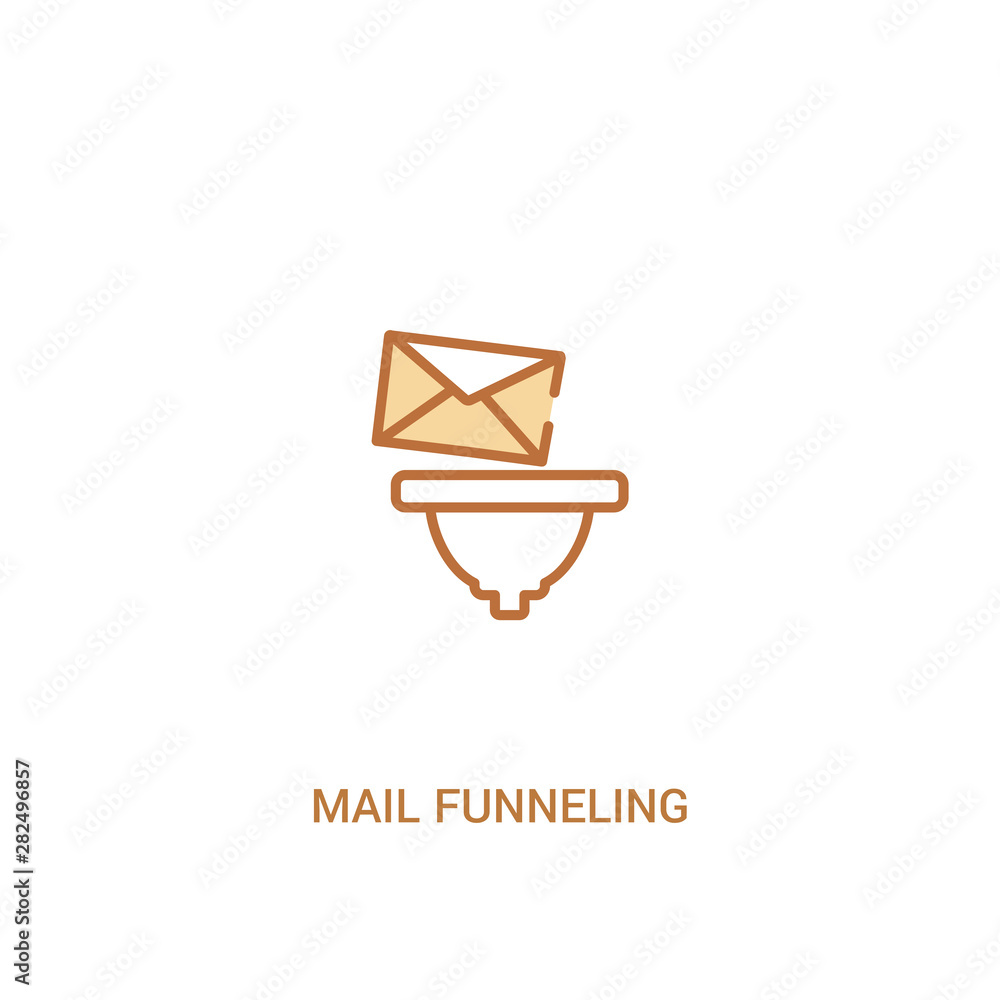 Poster mail funneling concept 2 colored icon. simple line element illustration. outline brown mail funnelin