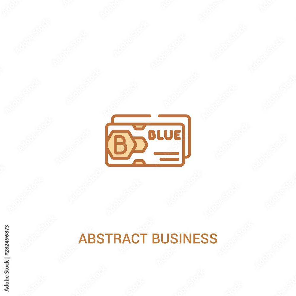 Poster abstract business card concept 2 colored icon. simple line element illustration. outline brown abstr