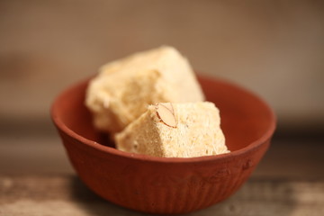 indian sweetness soam papdi plate