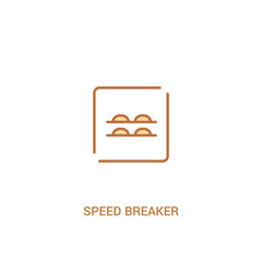 speed breaker concept 2 colored icon. simple line element illustration. outline brown speed breaker symbol. can be used for web and mobile ui/ux.