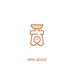 mini scale concept 2 colored icon. simple line element illustration. outline brown mini scale symbol. can be used for web and mobile ui/ux.