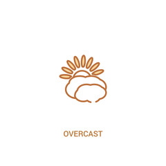 overcast concept 2 colored icon. simple line element illustration. outline brown overcast symbol. can be used for web and mobile ui/ux.