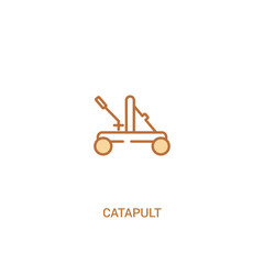 catapult concept 2 colored icon. simple line element illustration. outline brown catapult symbol. can be used for web and mobile ui/ux.