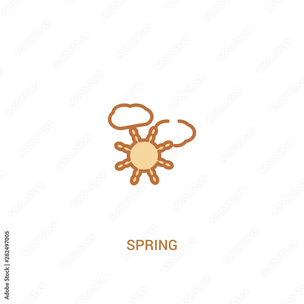 Poster spring concept 2 colored icon. simple line element illustration. outline brown spring symbol. can be