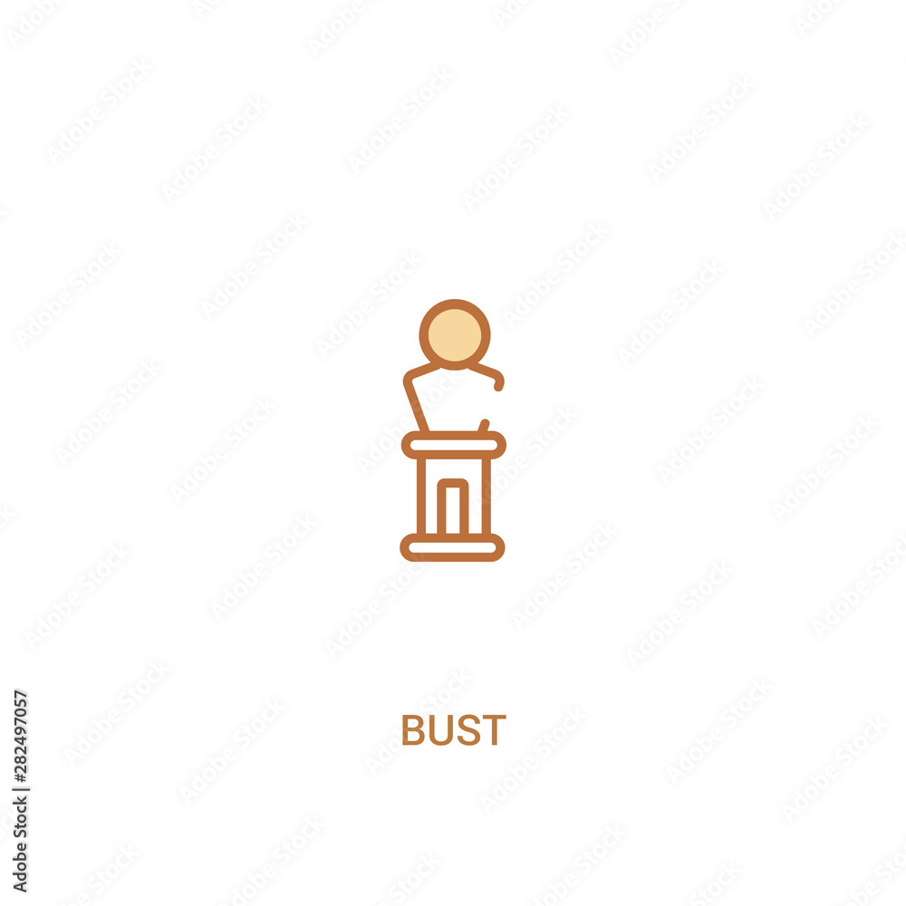 Poster bust concept 2 colored icon. simple line element illustration. outline brown bust symbol. can be use