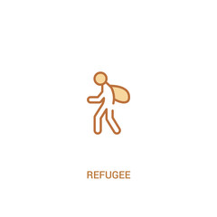 refugee concept 2 colored icon. simple line element illustration. outline brown refugee symbol. can be used for web and mobile ui/ux.