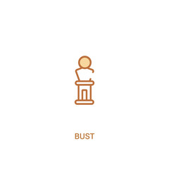 bust concept 2 colored icon. simple line element illustration. outline brown bust symbol. can be used for web and mobile ui/ux.