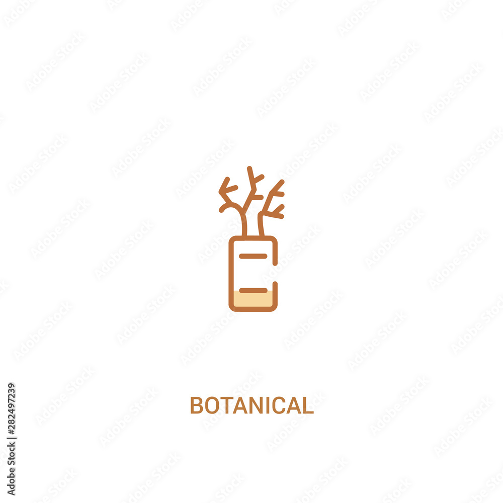 Poster botanical concept 2 colored icon. simple line element illustration. outline brown botanical symbol. 