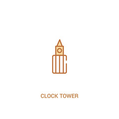 clock tower concept 2 colored icon. simple line element illustration. outline brown clock tower symbol. can be used for web and mobile ui/ux.