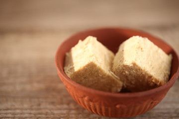 indian sweetness soam papdi plate
