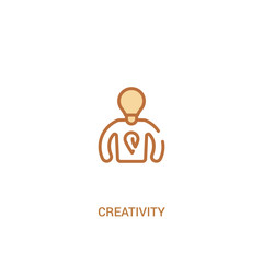 creativity concept 2 colored icon. simple line element illustration. outline brown creativity symbol. can be used for web and mobile ui/ux.