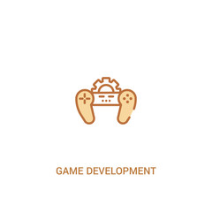 game development concept 2 colored icon. simple line element illustration. outline brown game development symbol. can be used for web and mobile ui/ux.