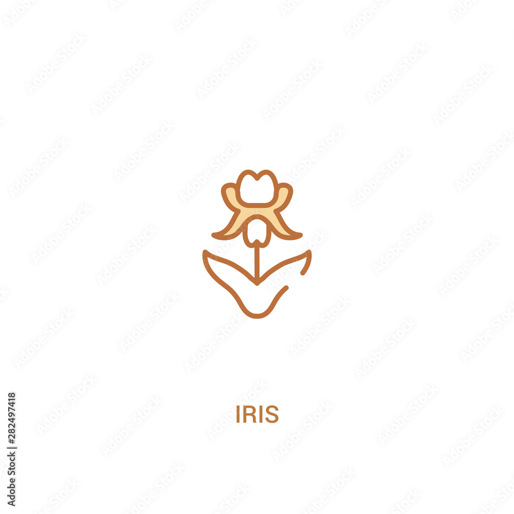 Poster iris concept 2 colored icon. simple line element illustration. outline brown iris symbol. can be use