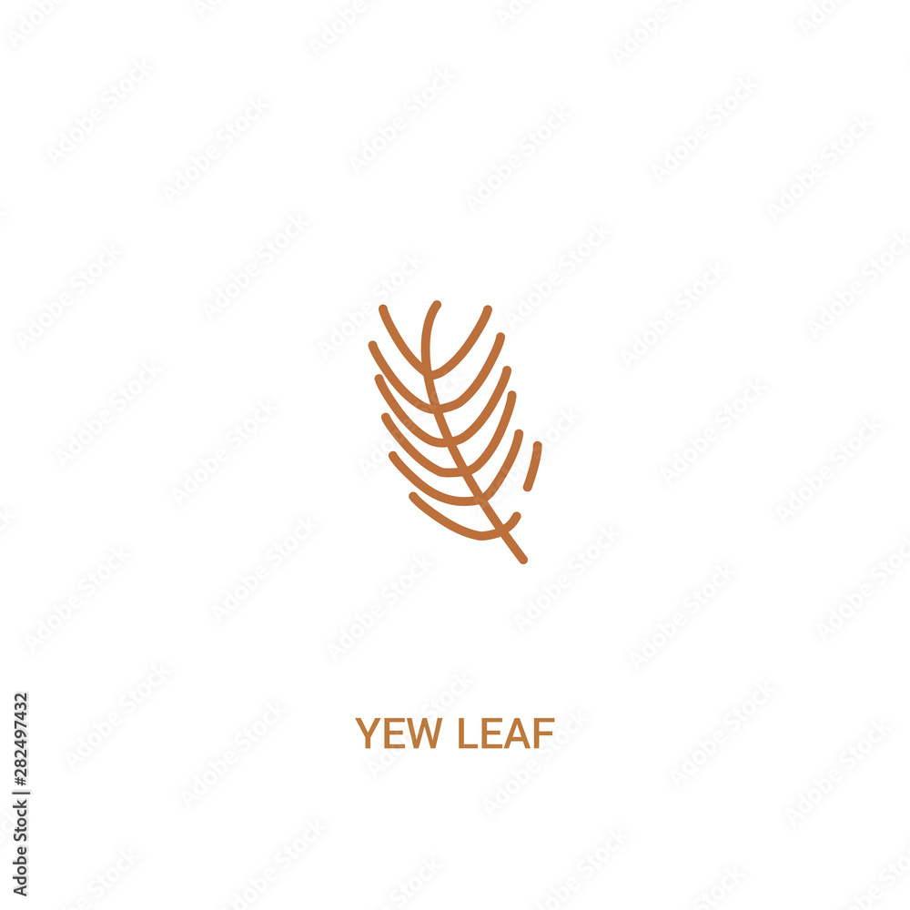 Aufkleber yew leaf concept 2 colored icon. simple line element illustration. outline brown yew leaf symbol. ca