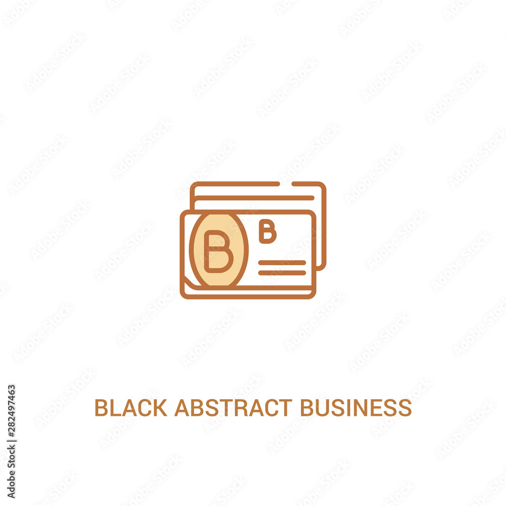 Aufkleber black abstract business card concept 2 colored icon. simple line element illustration. outline brown