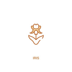iris concept 2 colored icon. simple line element illustration. outline brown iris symbol. can be used for web and mobile ui/ux.