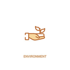 environment concept 2 colored icon. simple line element illustration. outline brown environment symbol. can be used for web and mobile ui/ux.