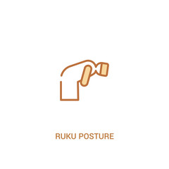 ruku posture concept 2 colored icon. simple line element illustration. outline brown ruku posture symbol. can be used for web and mobile ui/ux.