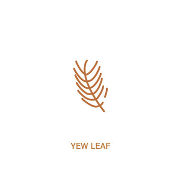 yew leaf concept 2 colored icon. simple line element illustration. outline brown yew leaf symbol. can be used for web and mobile ui/ux.