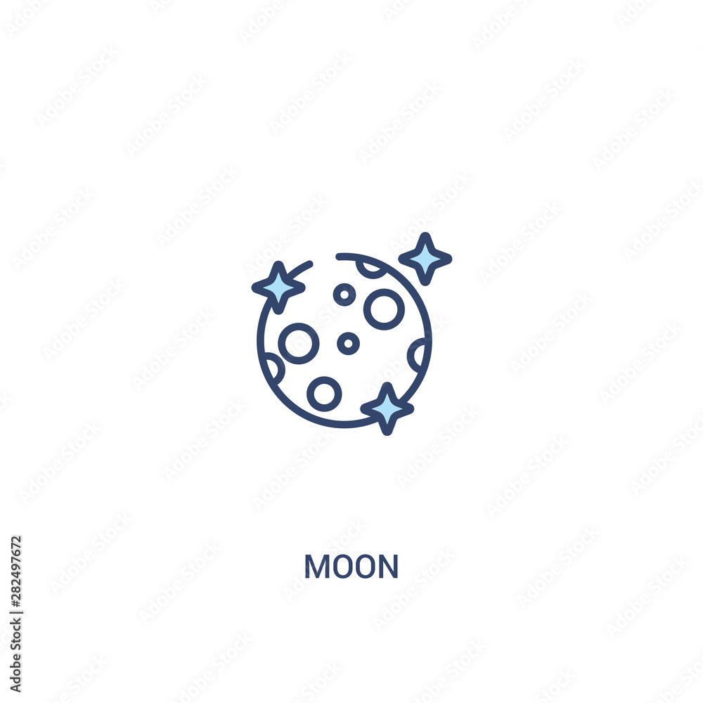 Poster moon concept 2 colored icon. simple line element illustration. outline blue moon symbol. can be used