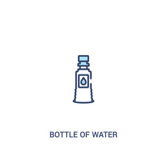 bottle of water concept 2 colored icon. simple line element illustration. outline blue bottle of water symbol. can be used for web and mobile ui/ux.