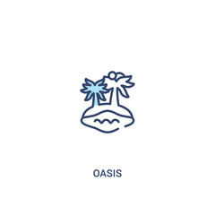 oasis concept 2 colored icon. simple line element illustration. outline blue oasis symbol. can be used for web and mobile ui/ux.