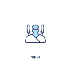 ninja concept 2 colored icon. simple line element illustration. outline blue ninja symbol. can be used for web and mobile ui/ux.