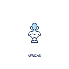 african concept 2 colored icon. simple line element illustration. outline blue african symbol. can be used for web and mobile ui/ux.