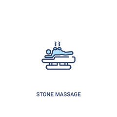 Fototapeta na wymiar stone massage concept 2 colored icon. simple line element illustration. outline blue stone massage symbol. can be used for web and mobile ui/ux.