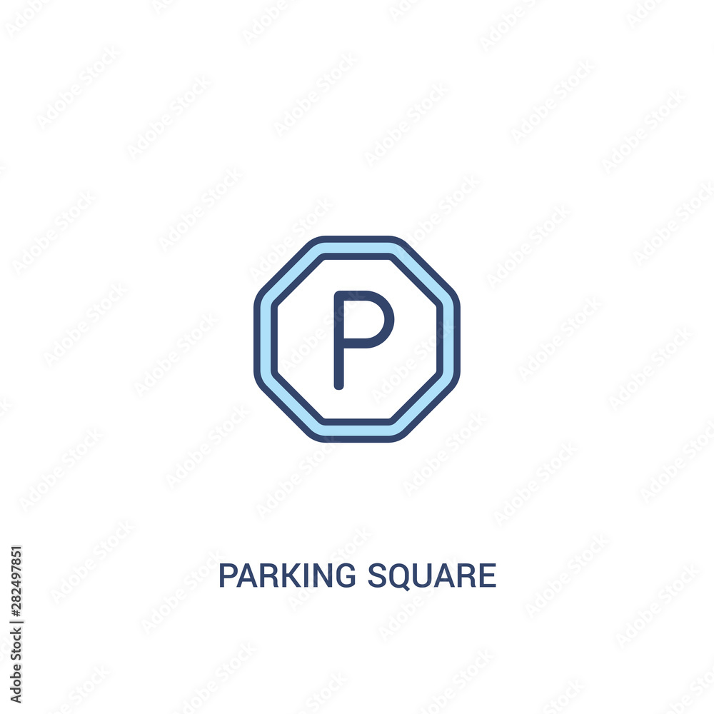 Poster parking square concept 2 colored icon. simple line element illustration. outline blue parking square