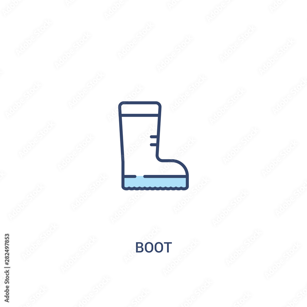 Poster boot concept 2 colored icon. simple line element illustration. outline blue boot symbol. can be used
